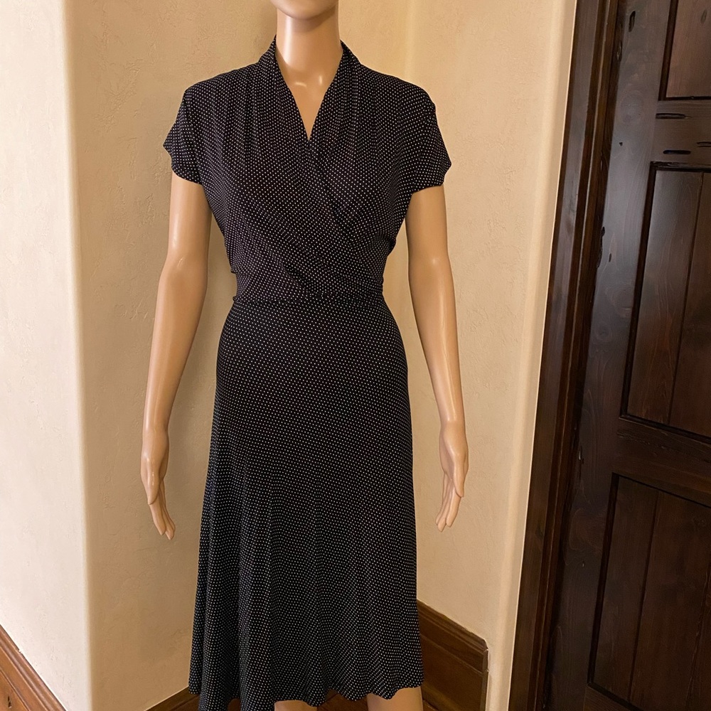 NWT CCK Style black and white polka dot dress, size S